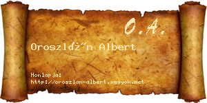 Oroszlán Albert névjegykártya