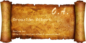 Oroszlán Albert névjegykártya